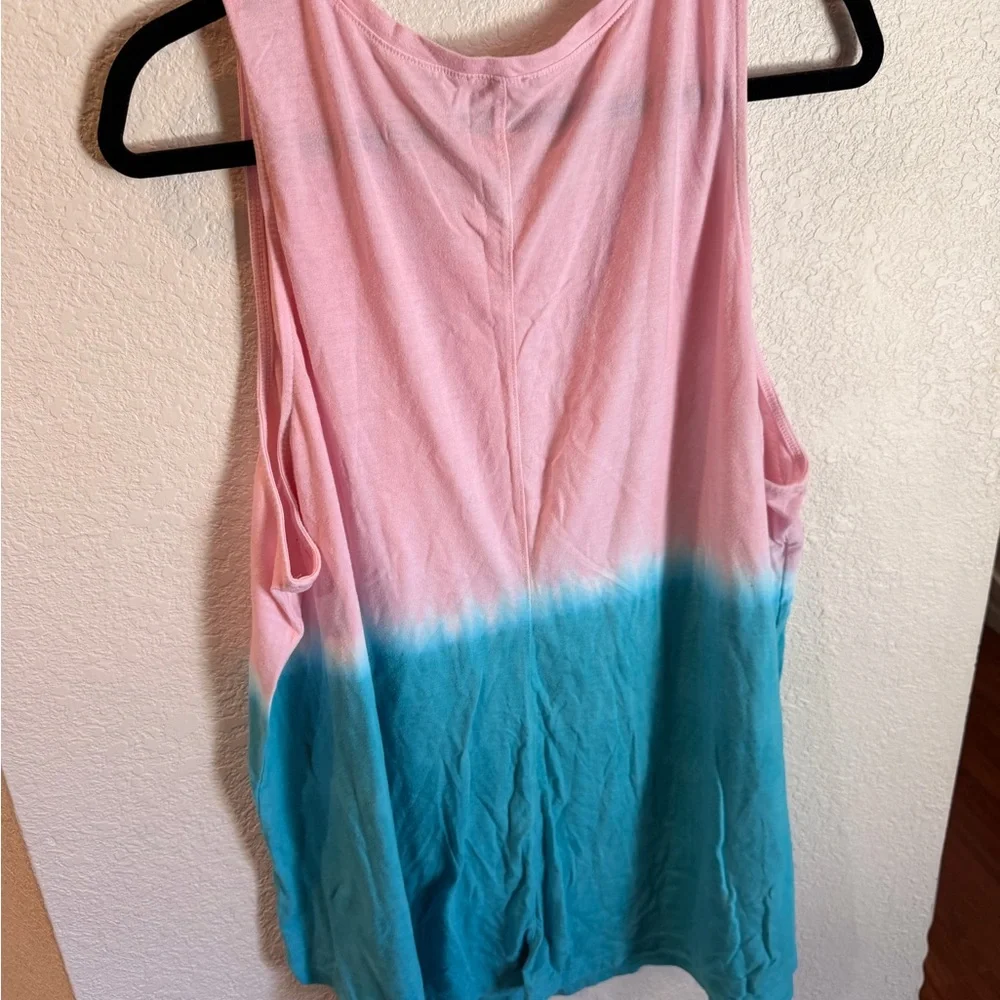 Women's Pink to Teal Ombre Tank Top - Picture 5 of 5